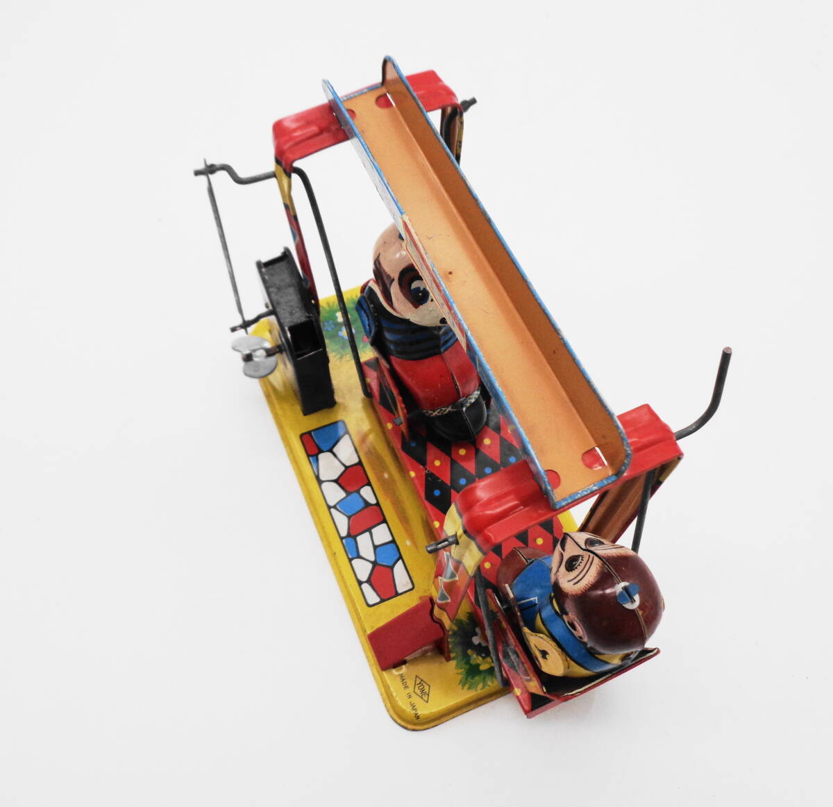  Showa Retro жестяная пластина игрушка *.ANIMAL SWING*. собака ... качание качели *.YONE рис магазин 
