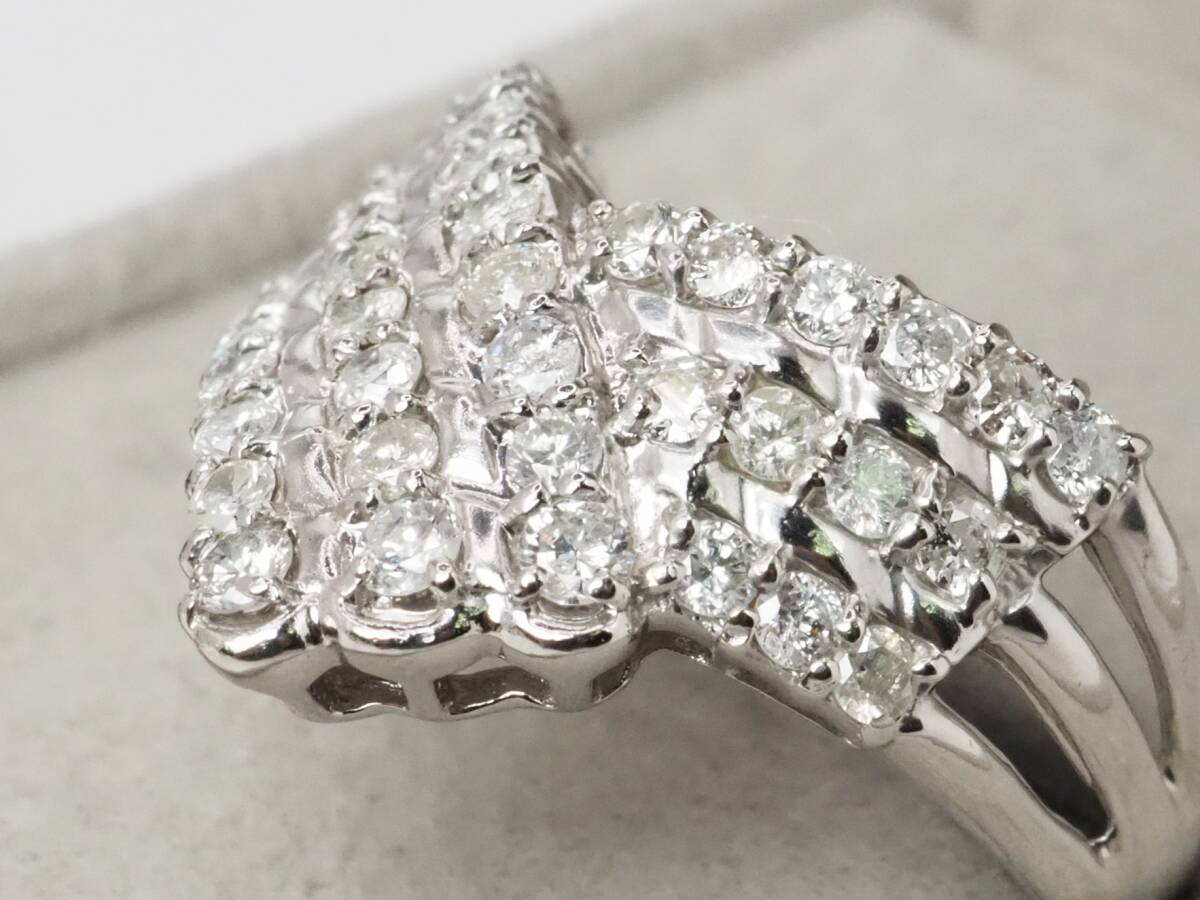 【8092P】Pt900 天然ダイヤモンド 1.05ct/8.0g/リング 指輪 ?15