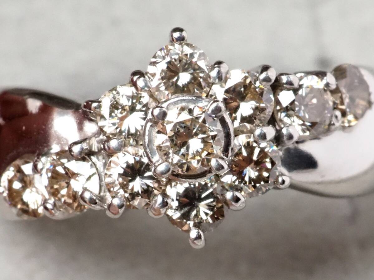 【8067P】Pt900 天然ダイヤモンド 1.00ct/6.2g/リング 指輪 ?15