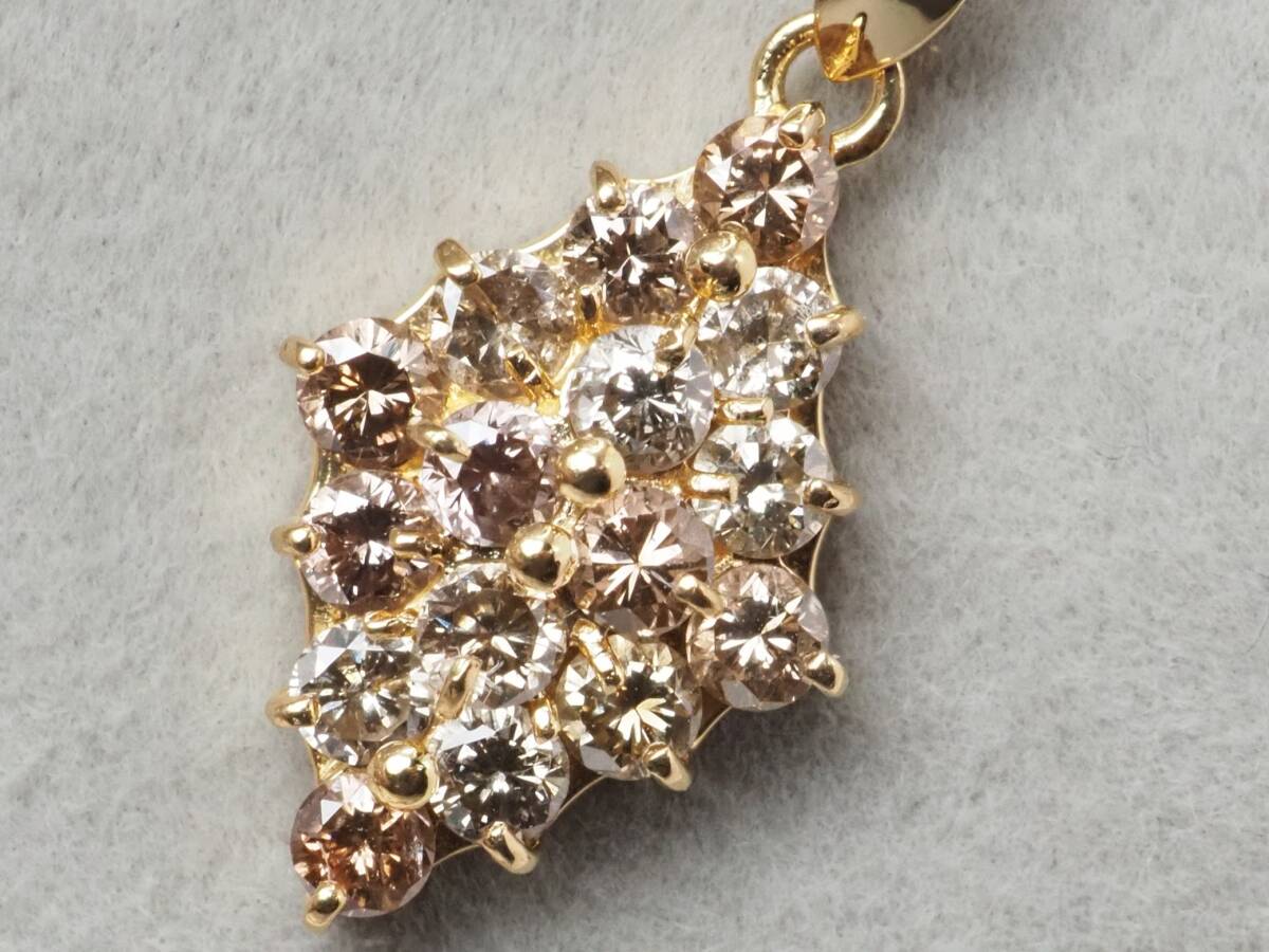 【8075P】K18 天然ダイヤモンド 1.00ct/1.45g ペンダントトップ