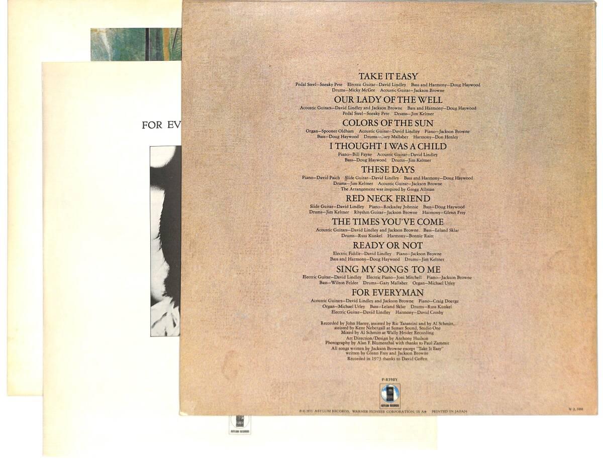 g6182/LP/特殊ジャケ/Jackson Browne/For Everyman_画像3
