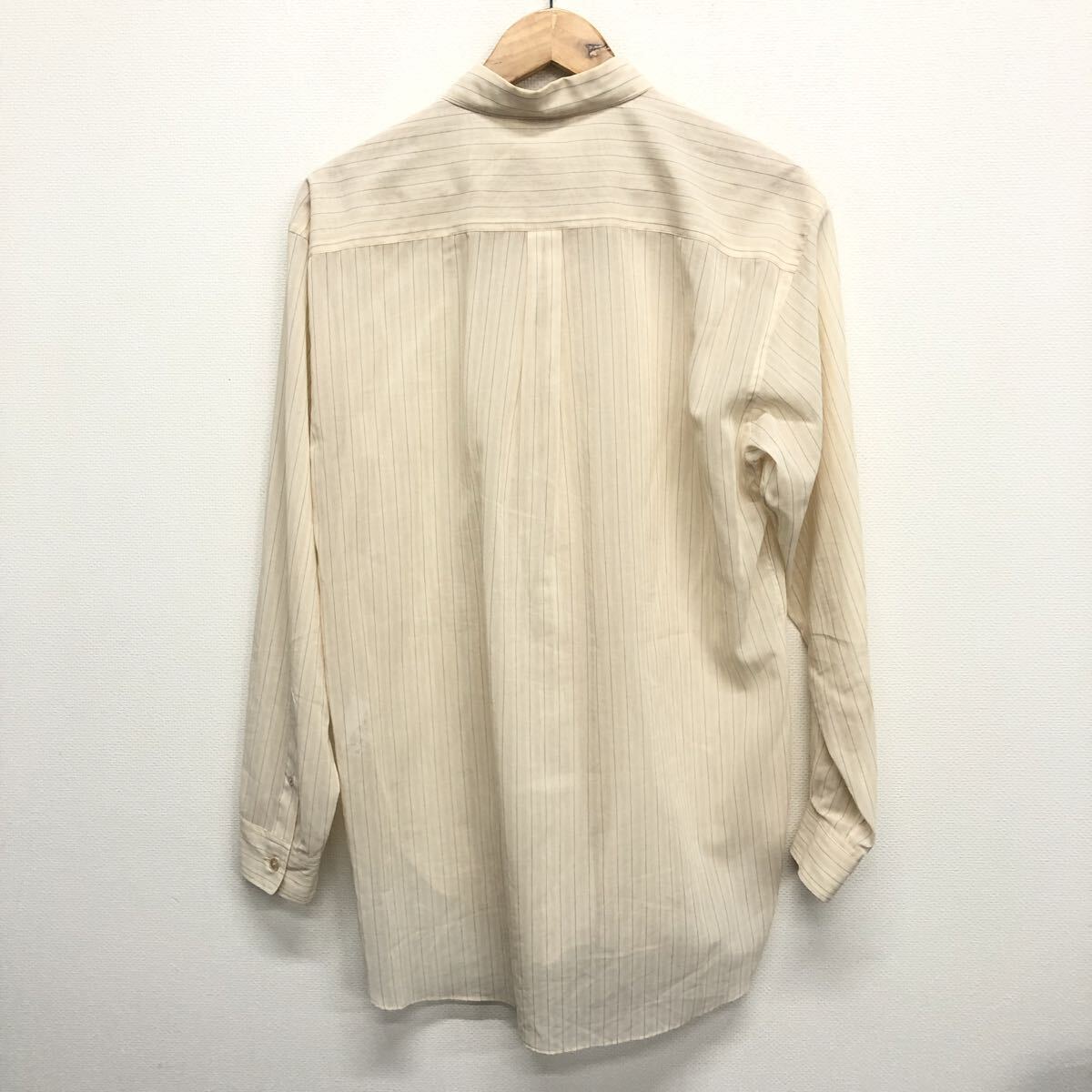 【AURALEE】オーラリー★長袖シャツ サイズ4 A24SS01OS HARD TWIST FINX ORGANDY STRIPE SHIRT ストライプシャツ ベージュ 09_画像4