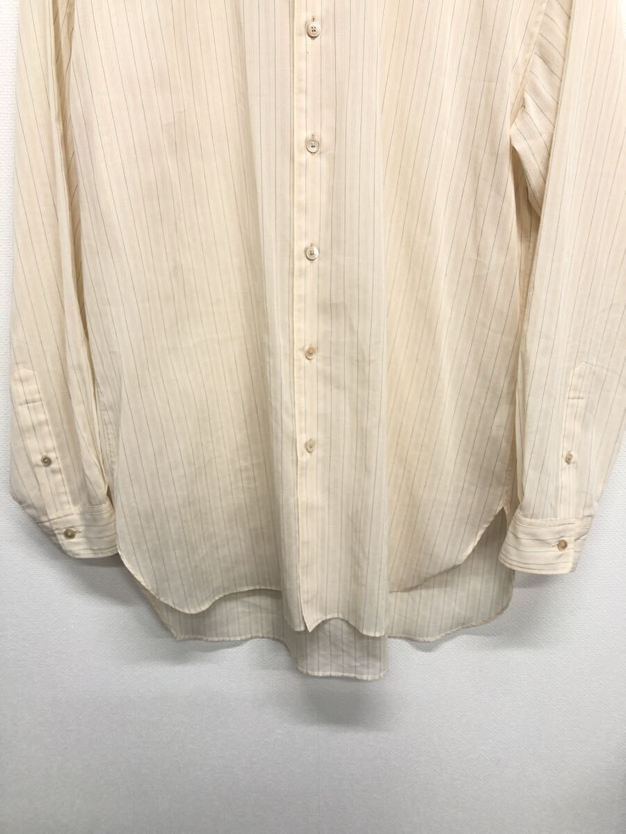 【AURALEE】オーラリー★長袖シャツ サイズ4 A24SS01OS HARD TWIST FINX ORGANDY STRIPE SHIRT ストライプシャツ ベージュ 09_画像3