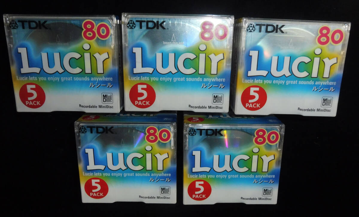【超希少!廃盤品】 5枚パック×5個 計25枚 MD/Mini Disc/ミニディスク/MD80 TDK LUCIR 新品未開封!_画像1