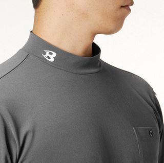 バートル 655 モックネックロングTシャツ ミルスグリーン M 秋冬 ウエア 作業服 男性 メンズ 吸汗速乾 消臭 長袖_画像2