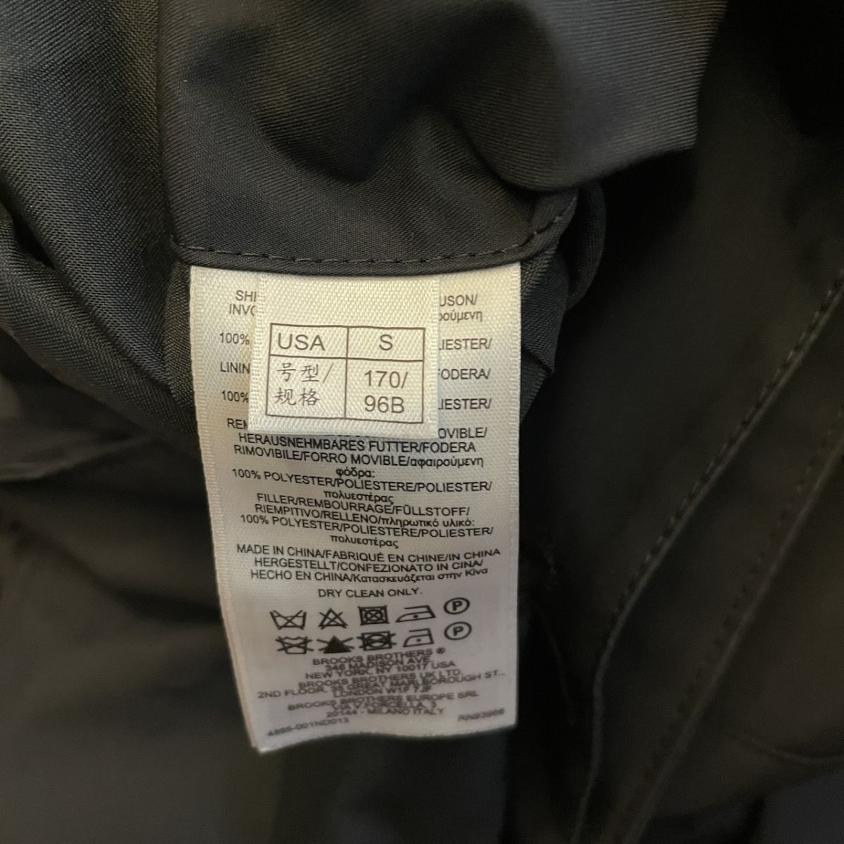 Brooks Brothers ブルックスブラザーズ コート シンプル ブラック USA Sサイズ メンズ 畠S0991-35_画像7