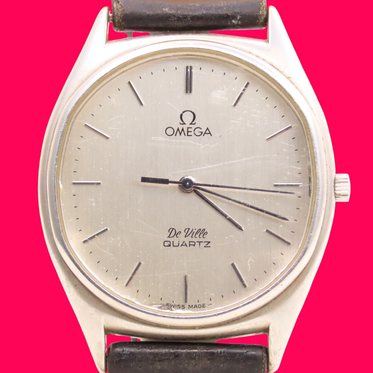 ■♪価格高騰! 資産価値！ 稼働 電池新品 メンズ ビンテージ 高級超レア！ OMEGA オメガ Deville デビル クオーツ フルオリジナル_画像1