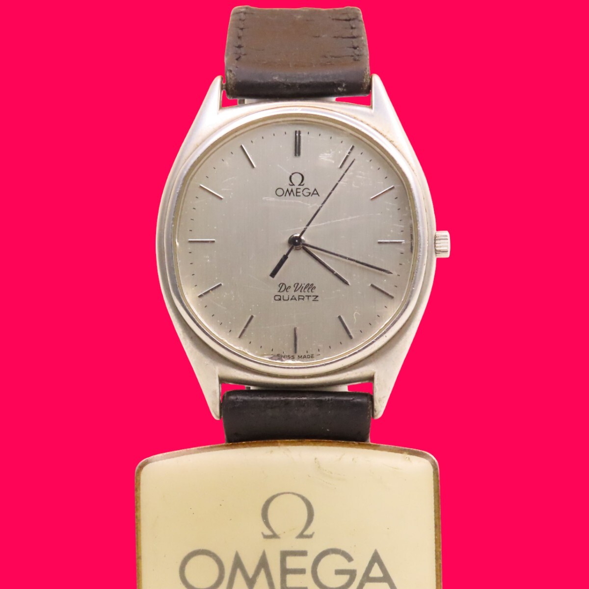 ■♪価格高騰! 資産価値！ 稼働 電池新品 メンズ ビンテージ 高級超レア！ OMEGA オメガ Deville デビル クオーツ フルオリジナル_画像2