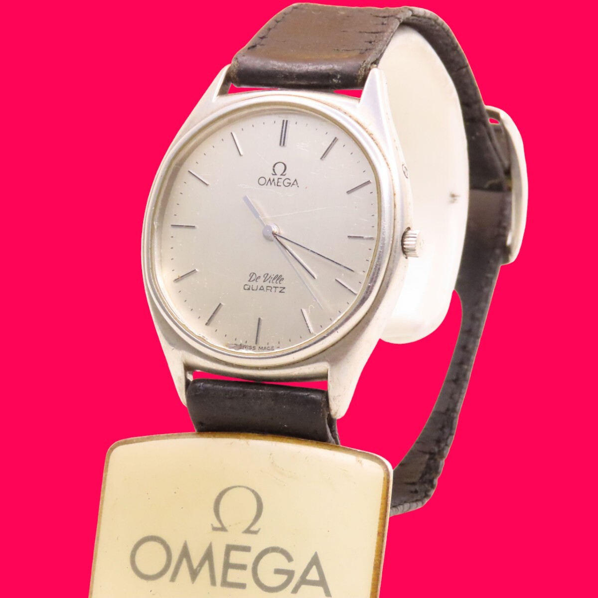 ■♪価格高騰! 資産価値！ 稼働 電池新品 メンズ ビンテージ 高級超レア！ OMEGA オメガ Deville デビル クオーツ フルオリジナル_画像4