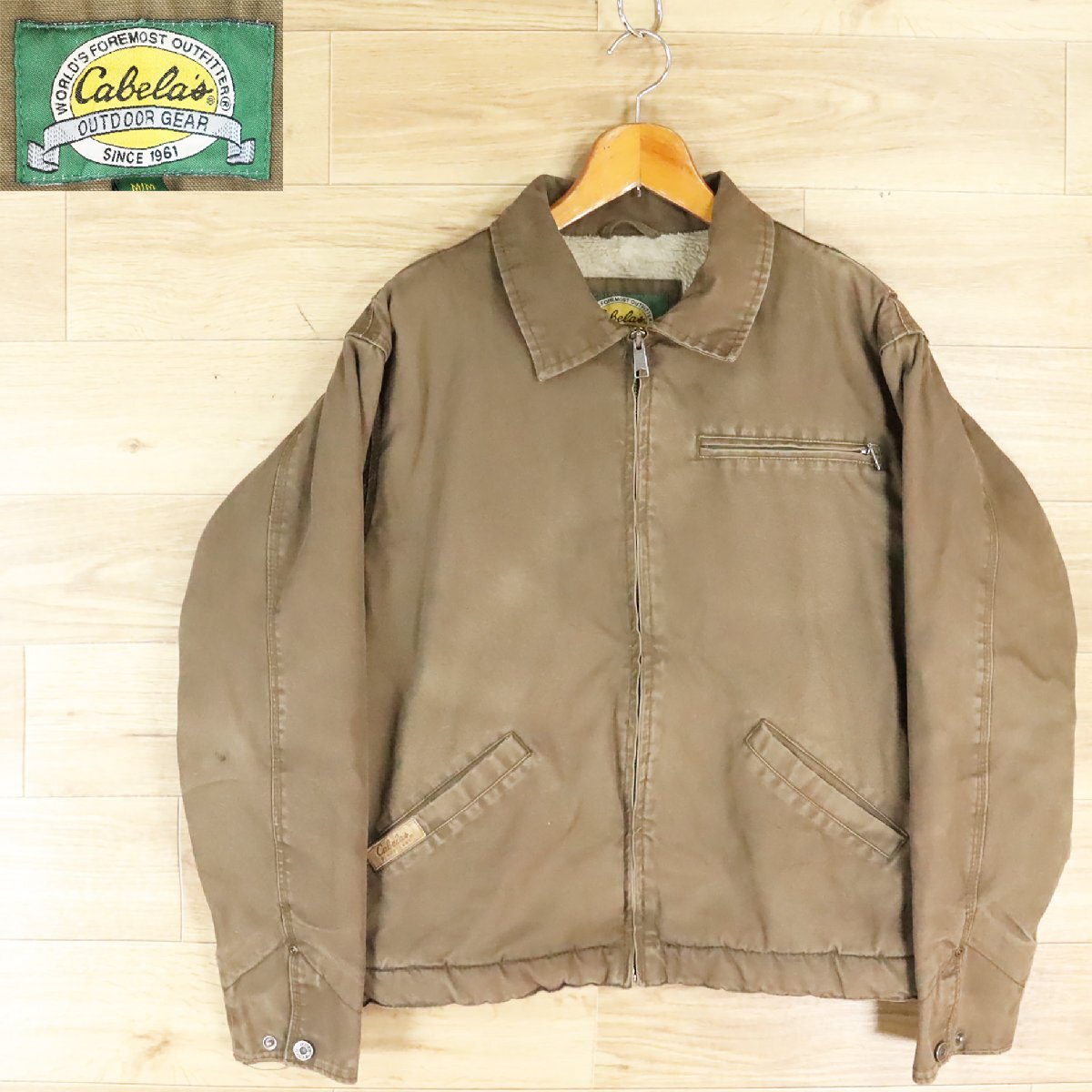 N7Y/D8.11-1 アメリカ古着 Cabela’s カベラス デトロイトタイプ ダックジャケット ワークジャケット 裏ボア メンズ Mサイズ