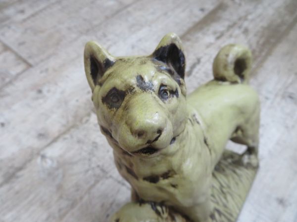 【USED】 陶製 和犬 親子 彫刻 置物 検索用⇒ 柴犬/戌/F0928_画像8
