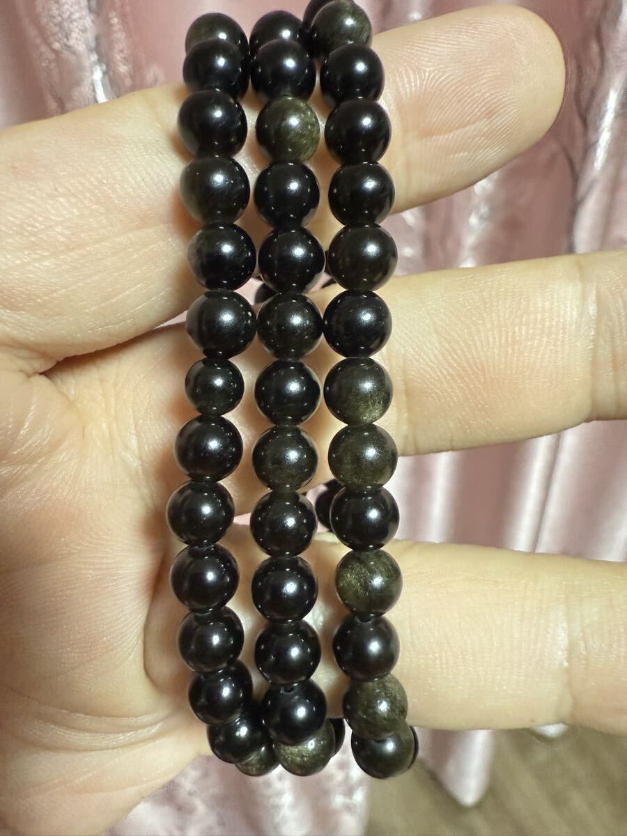 新品　金タイガークォーツ ブレスレット 玉直径8mm以上 多層巻き勧め　水晶天然石 シラー多数 本物保証 送料無料_画像3
