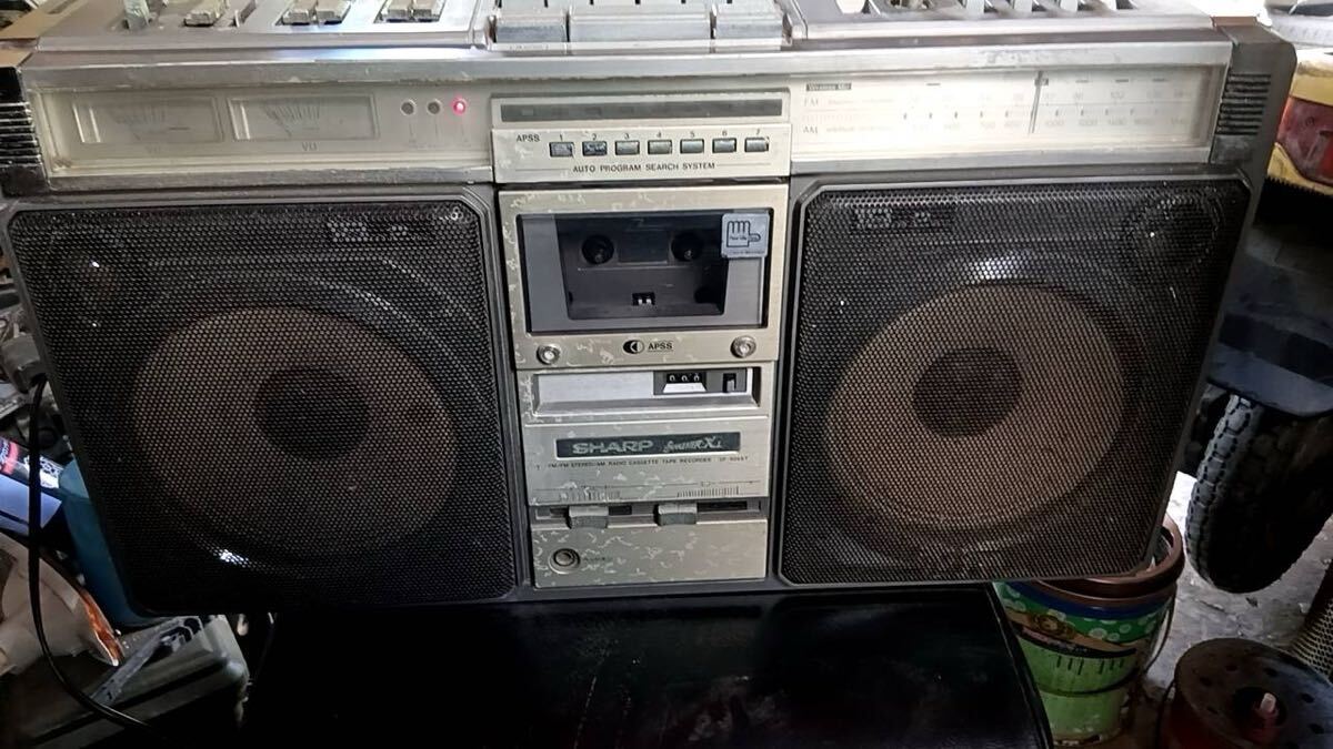 GF-505ST SHARP シャープ ラジカセ 昭和レトロ AM FM 大型ラジカセ カセットテープ_画像1