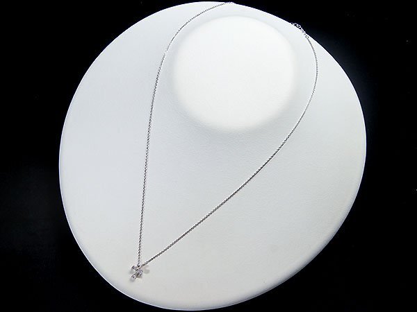 【ジュエリー極】HARMONY 人気クロスデザイン！天然ダイヤモンド0.04ct 高級K10WGペンダントネックレス h7768io【送料無料】_画像3