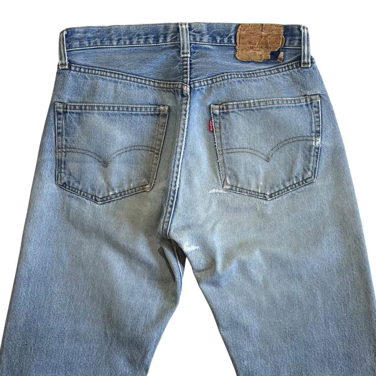 66后期?70s USA制 Levis 501 W33L34 オリジナル ビンテージ ヒゲ リペア 赤耳 リーバイス 501 66后期 デニムパンツ ゴールデンサイズ
