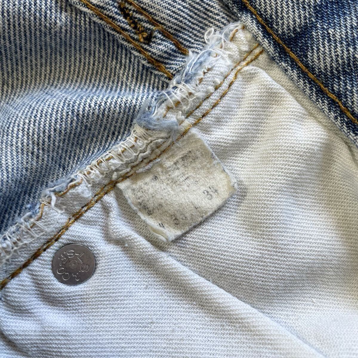 66后期?70s USA制 Levis 501 W33L34 オリジナル ビンテージ ヒゲ リペア 赤耳 リーバイス 501 66后期 デニムパンツ ゴールデンサイズ