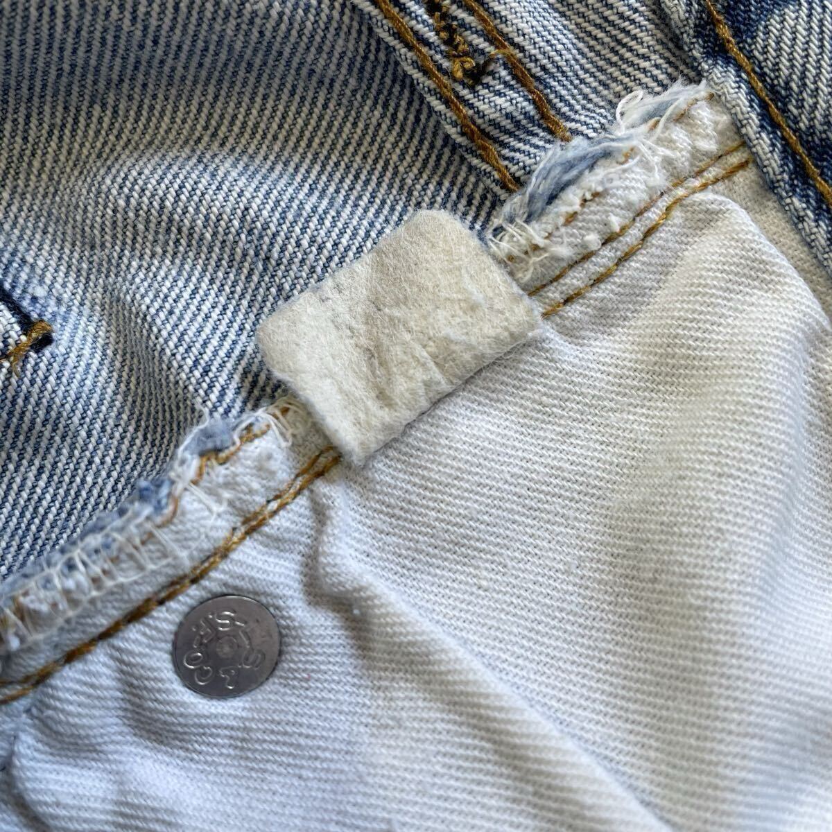 66后期?70s USA制 Levis 501 W33L34 オリジナル ビンテージ ヒゲ リペア 赤耳 リーバイス 501 66后期 デニムパンツ ゴールデンサイズ