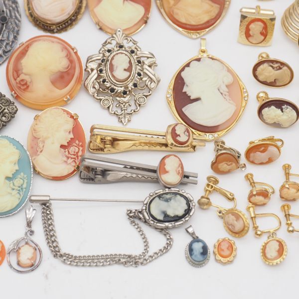 (CBM0907) 1円 カメオ アクセサリー 大量セット ペンダント トップ ブローチ 等 まとめて