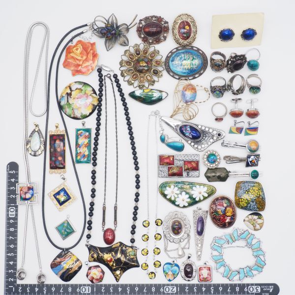 (SBA0907) 1円 七寶 アクセサリー 大量セット ネックレス ブレスレット ペンダントトップ イヤリング ブローチ 指輪 等 まとめて