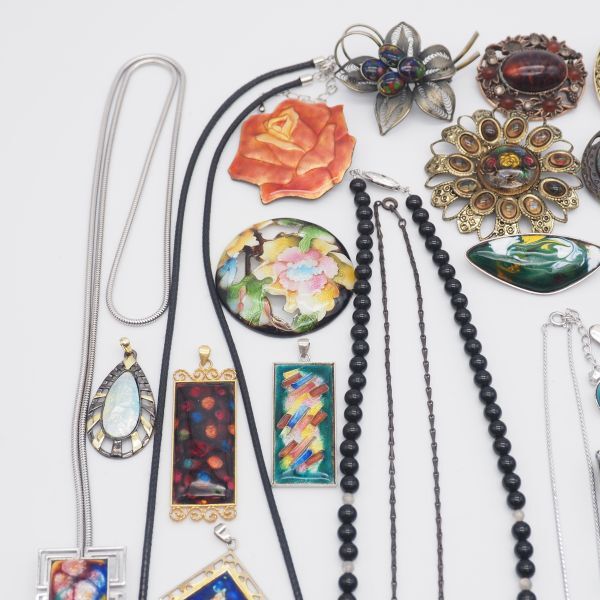 (SBA0907) 1円 七寶 アクセサリー 大量セット ネックレス ブレスレット ペンダントトップ イヤリング ブローチ 指輪 等 まとめて