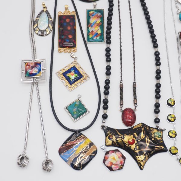 (SBA0907) 1円 七寶 アクセサリー 大量セット ネックレス ブレスレット ペンダントトップ イヤリング ブローチ 指輪 等 まとめて