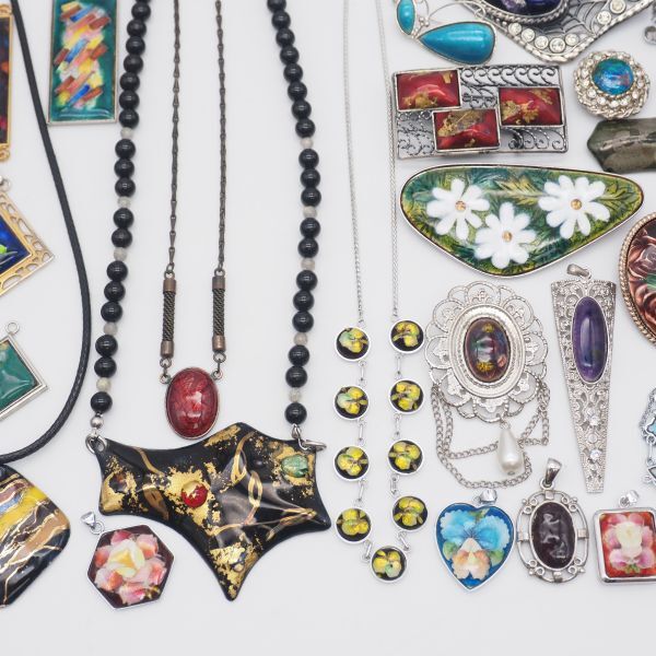 (SBA0907) 1円 七寶 アクセサリー 大量セット ネックレス ブレスレット ペンダントトップ イヤリング ブローチ 指輪 等 まとめて