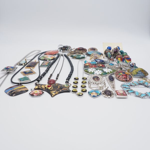 (SBA0907) 1円 七寶 アクセサリー 大量セット ネックレス ブレスレット ペンダントトップ イヤリング ブローチ 指輪 等 まとめて