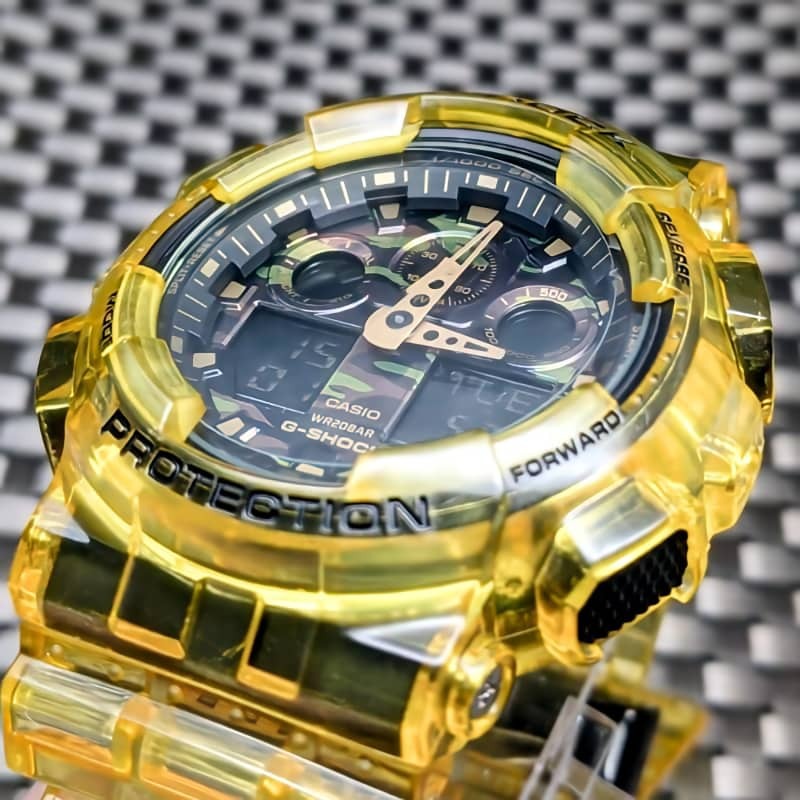 G-SHOCK GA-100CF キャンディイエロー [電池新品] + メタル游環(huán) - 送料: 230円~