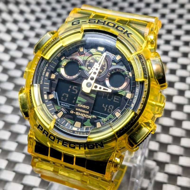 G-SHOCK GA-100CF キャンディイエロー [電池新品] + メタル游環(huán) - 送料: 230円~