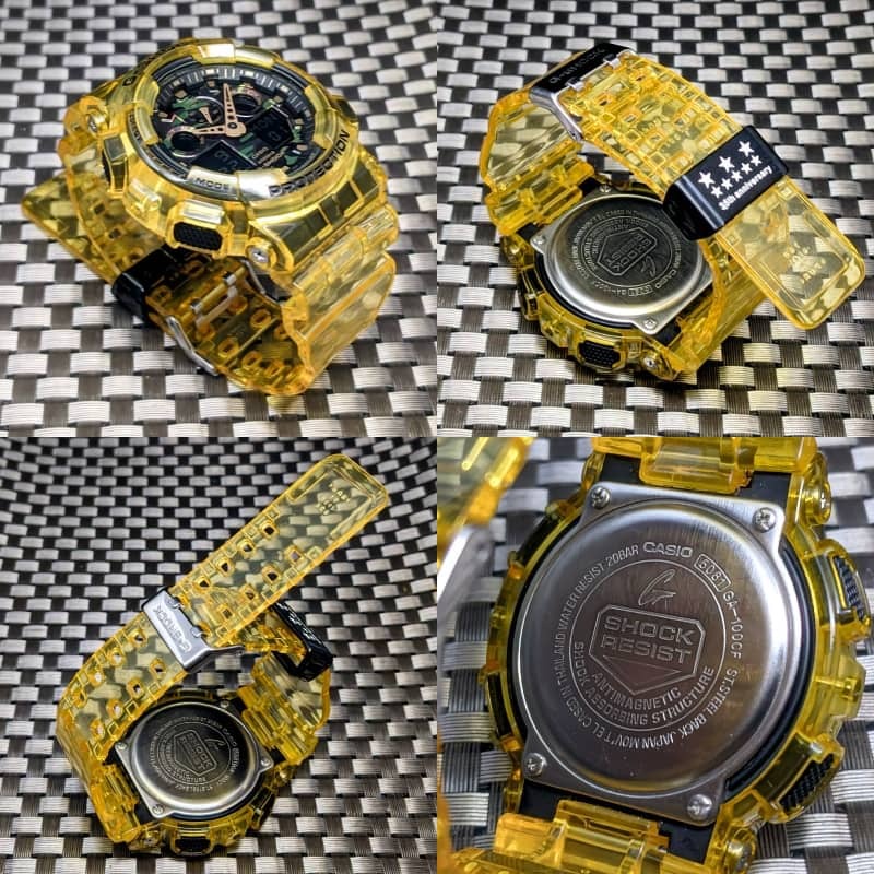 G-SHOCK GA-100CF キャンディイエロー [電池新品] + メタル游環(huán) - 送料: 230円~