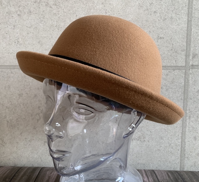 帽子 ruben ルーベン Mサイズ ポケッタブル フェルト ボーラー ハット ダービーハット サイズ調整 折りたたみ ウール100% 58.5cm キャメル_画像5