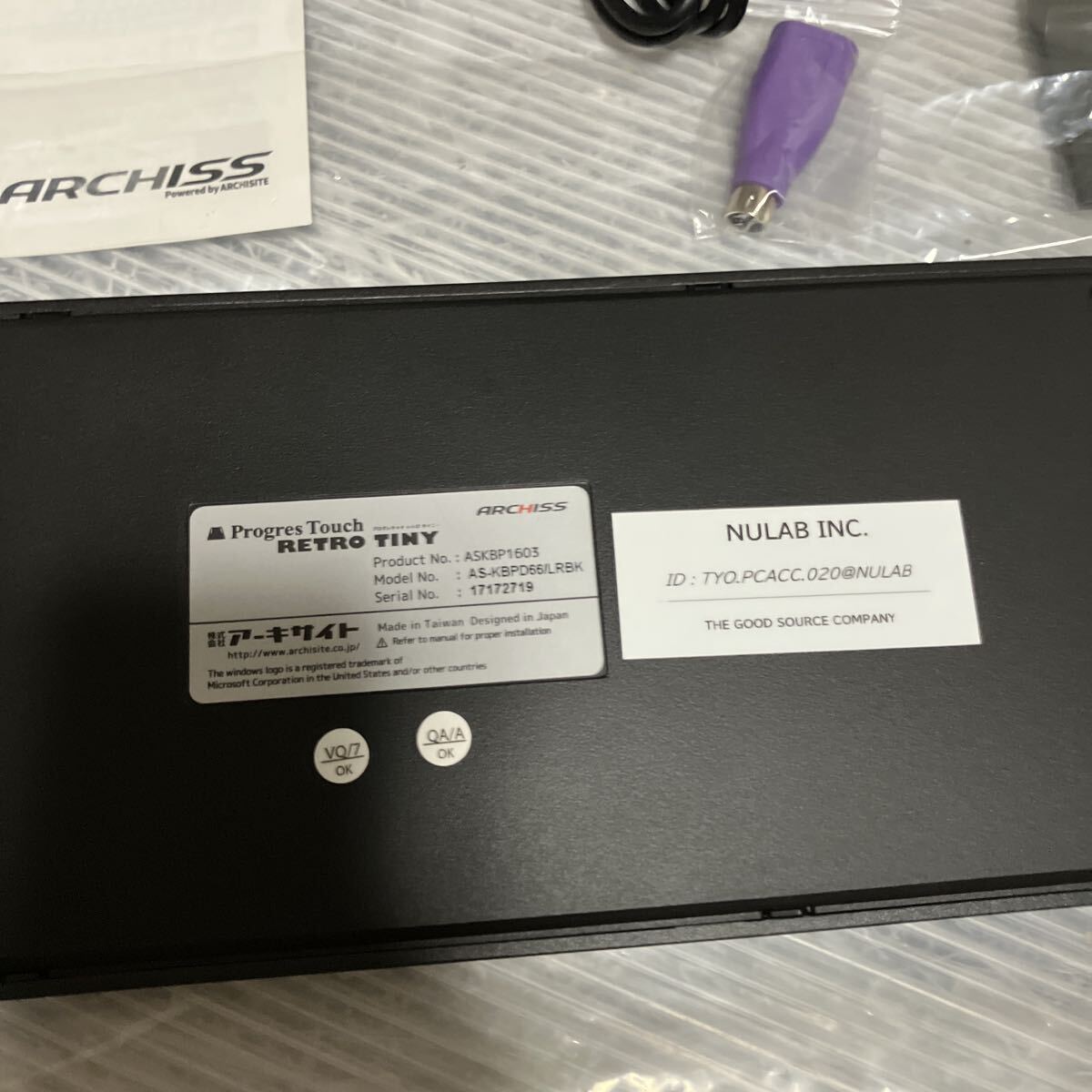 O250 ARCHISS Progres Touch RETRO TINY US配列 静音赤軸 AS-KBPD66/SRBK_画像3