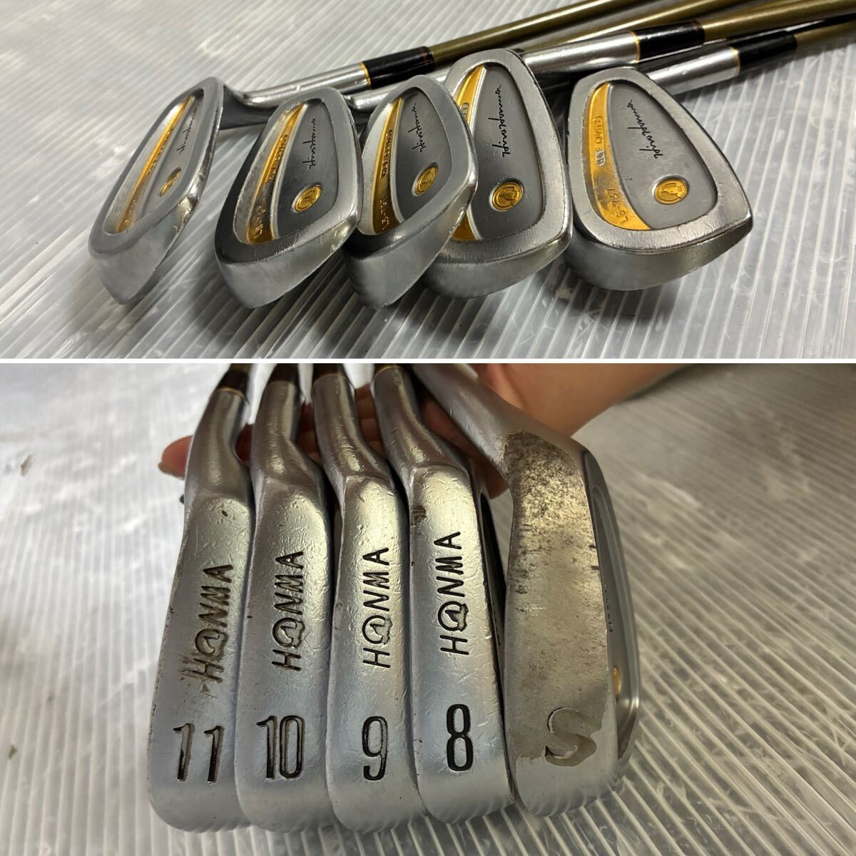 O401 ゴルフクラブ k24 金24 24金モグラ 24金リング HONMA LB-737 H&F キャビティ 5本セット カーボン 四つ星 