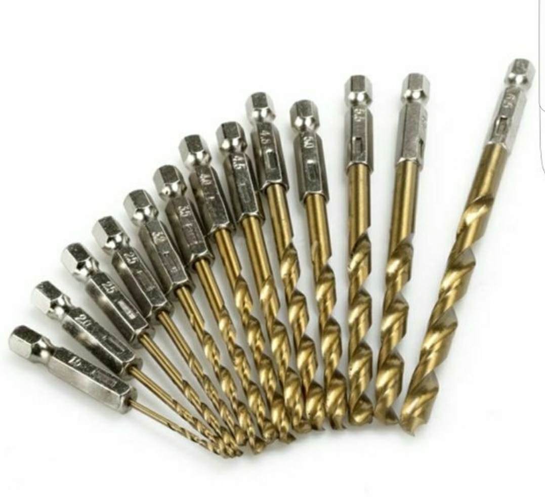 インパクトドライバー 対応 六角軸 6.35 ドリルビット キリビット 13本セット 電動ドリルドライバー 穴開け 鉄 アルミ 木_画像2