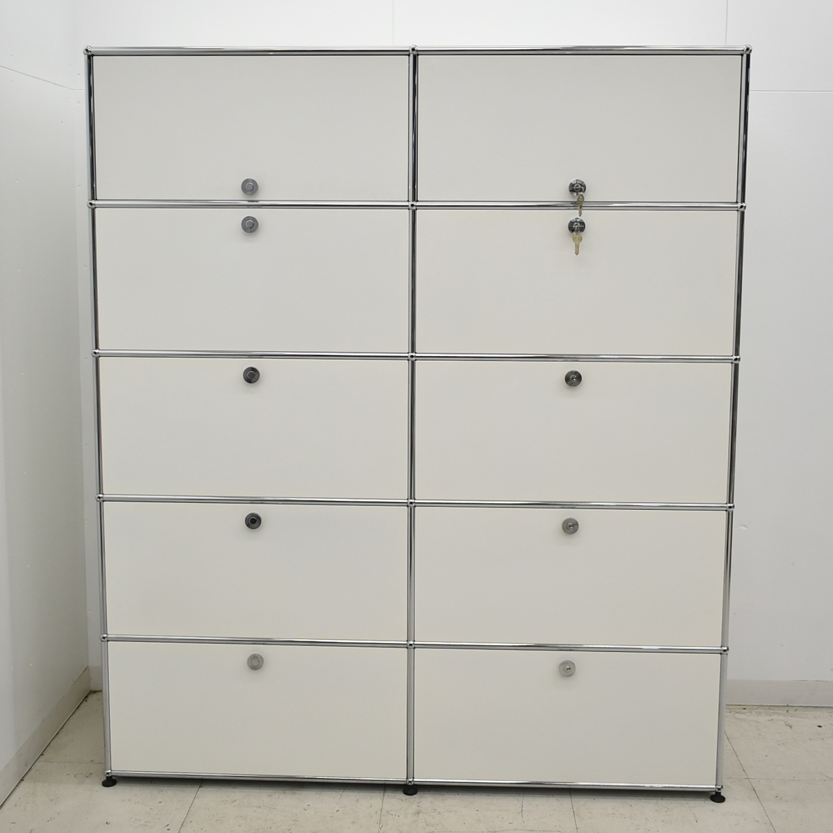 [ б/у ][ стоимость доставки предварительный расчет товар ]USM Haller - la- шкаф 2 ряд 5 уровень белый ширина 1525 2025092901[ б/у офисная мебель ]