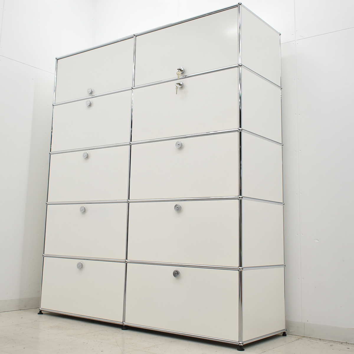 [ б/у ][ стоимость доставки предварительный расчет товар ]USM Haller - la- шкаф 2 ряд 5 уровень белый ширина 1525 2025092901[ б/у офисная мебель ]