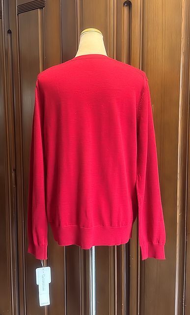 値下★element of SIMPLE LIFE エレメントオブシンプルライフ★ウール100%・ニット・カーディガン・レッド・Lサイズ・¥12,100★未使用_画像3