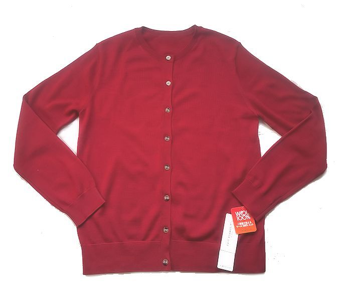 値下★element of SIMPLE LIFE エレメントオブシンプルライフ★ウール100%・ニット・カーディガン・レッド・Lサイズ・¥12,100★未使用_画像4