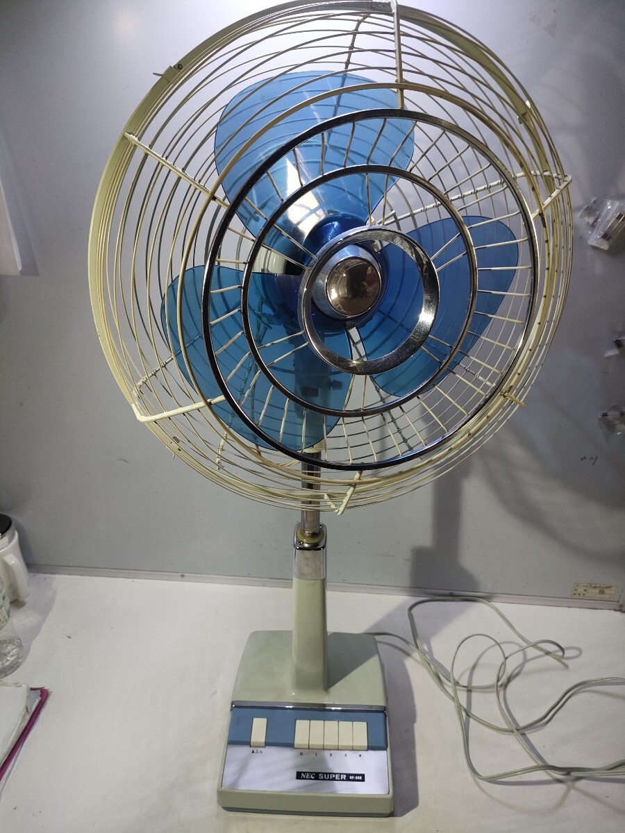 管117(超希少レトロ、動作確認、中古現状、即発送)昭和レトロ 鉄扇風機 当時物 NEC NF型 NF-34K 高級重厚 重い約7kg