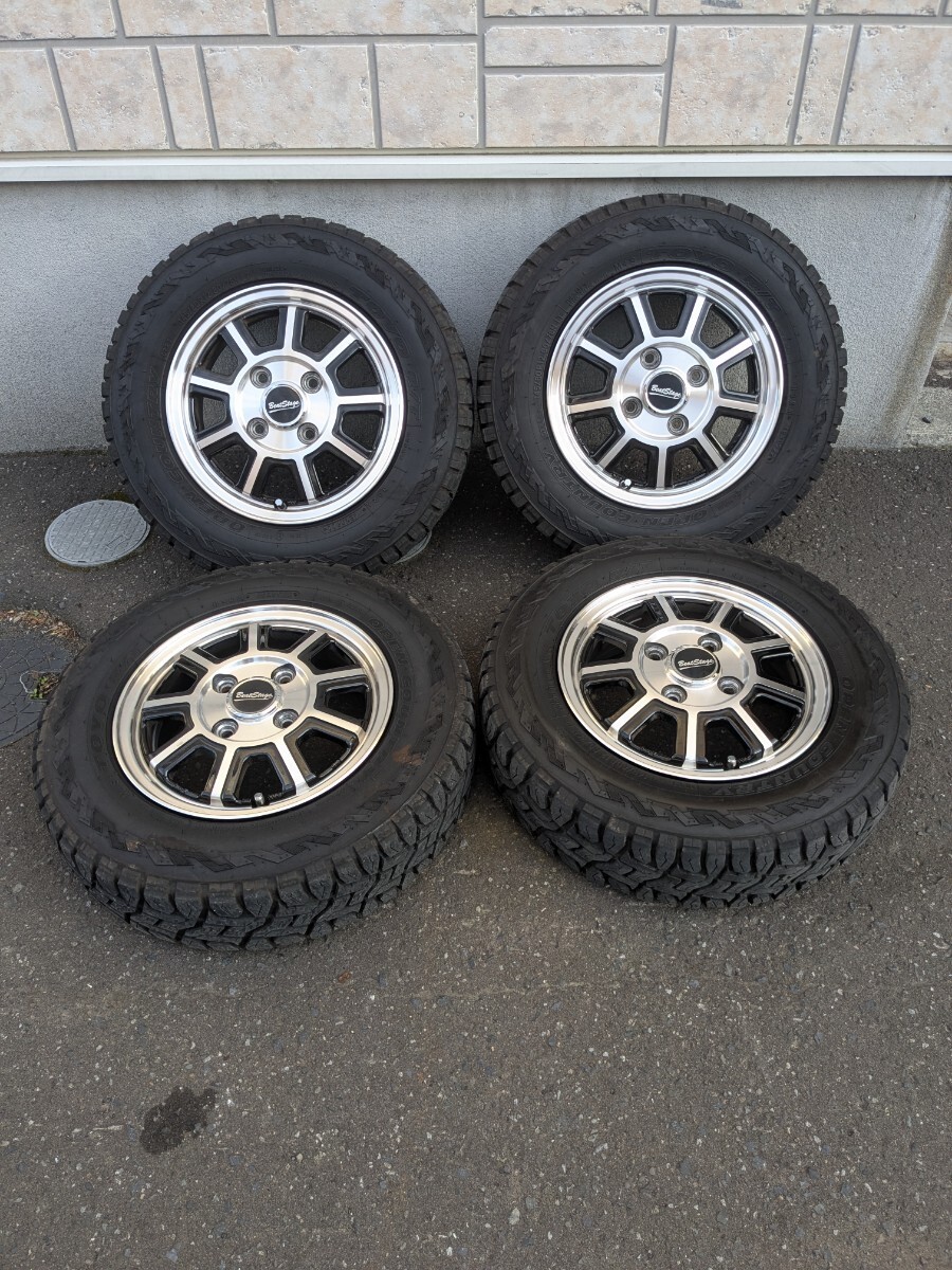 ※即決落札で送料込 12インチアルミホイール マッドタイヤ付 軽トラ、軽バンに ビートステージKSC 4本セット _画像1