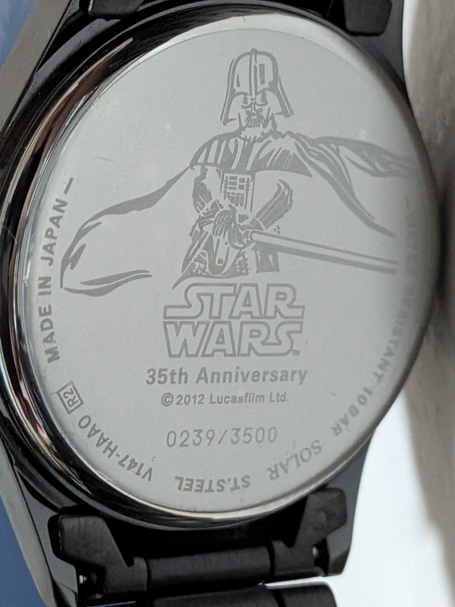 スター・ウォーズ公開35周年記念公式ウォッチ ダース・ベイダー 漆黒の刻 世界限定3500個 ソーラー時計 未使用_画像3