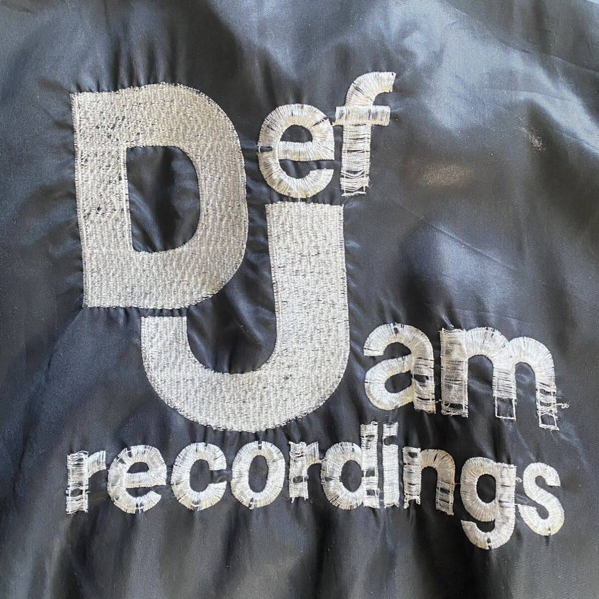 80~90’s DEF JAM NYLON JACKET デフジャム hiphop レーベル ブラック ジャケット 古着 vintage used_画像4