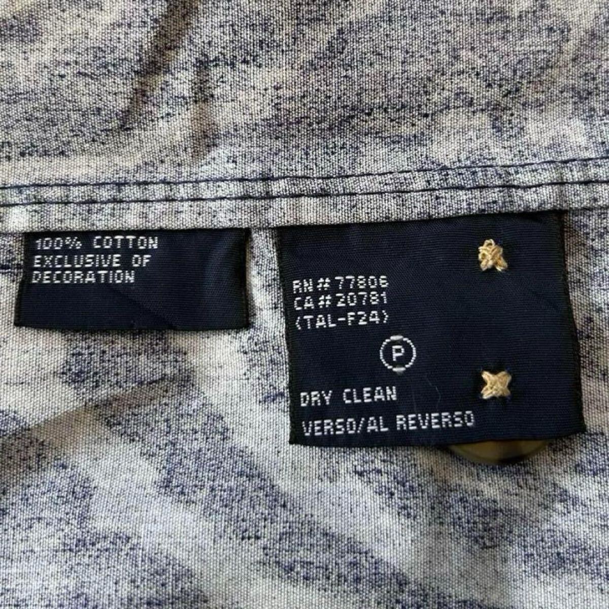 希少XL相当 TOMMY HILFIGER トミーヒルフィガー アンコンサマージャケット　テーラードジャケット ペイズリー サイズ42 ネイビー 紺 3B_画像9