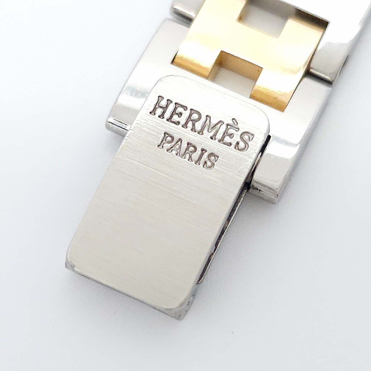 【1円スタート】HERMES エルメス クリッパー リューズ操作OK クォーツ 純正ベルト レディース 腕時計