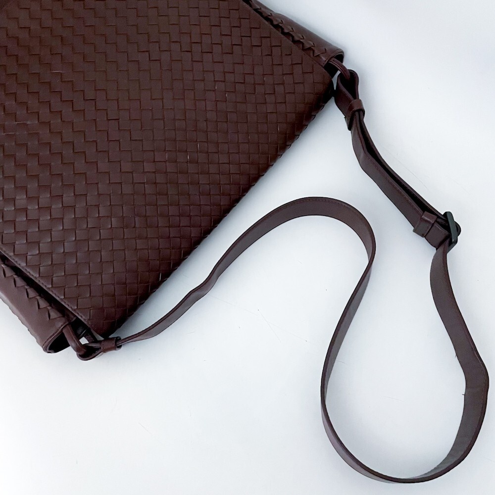1円■新品同様 幻の逸品 定価45萬 最上級(jí) 型崩れ無し BOTTEGA ボッテガ オールレザー メッセンジャーバッグ ショルダー ビジネス A4 メンズ