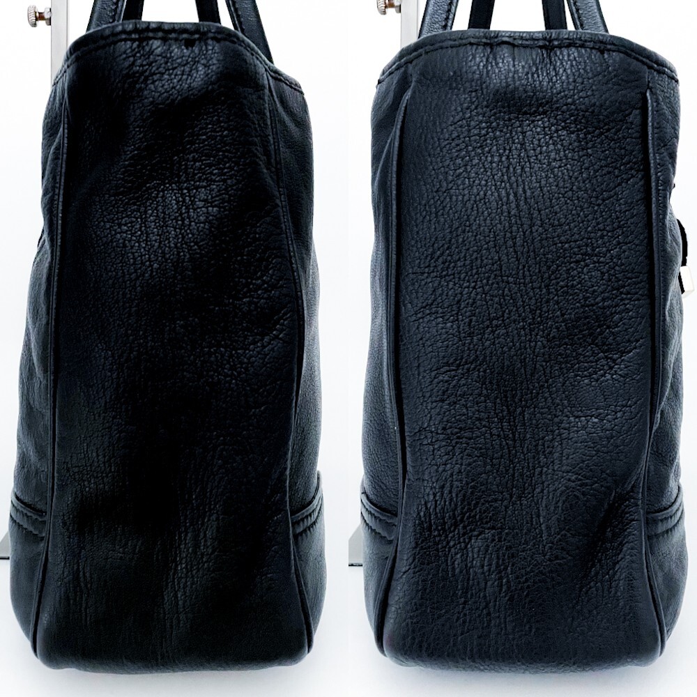 1円■未使用級■超希少デザイン■GUCCI グッチ シェリーライン オールレザー トートバッグ ビジネス 大容量 A4 メンズ レディース ブラック