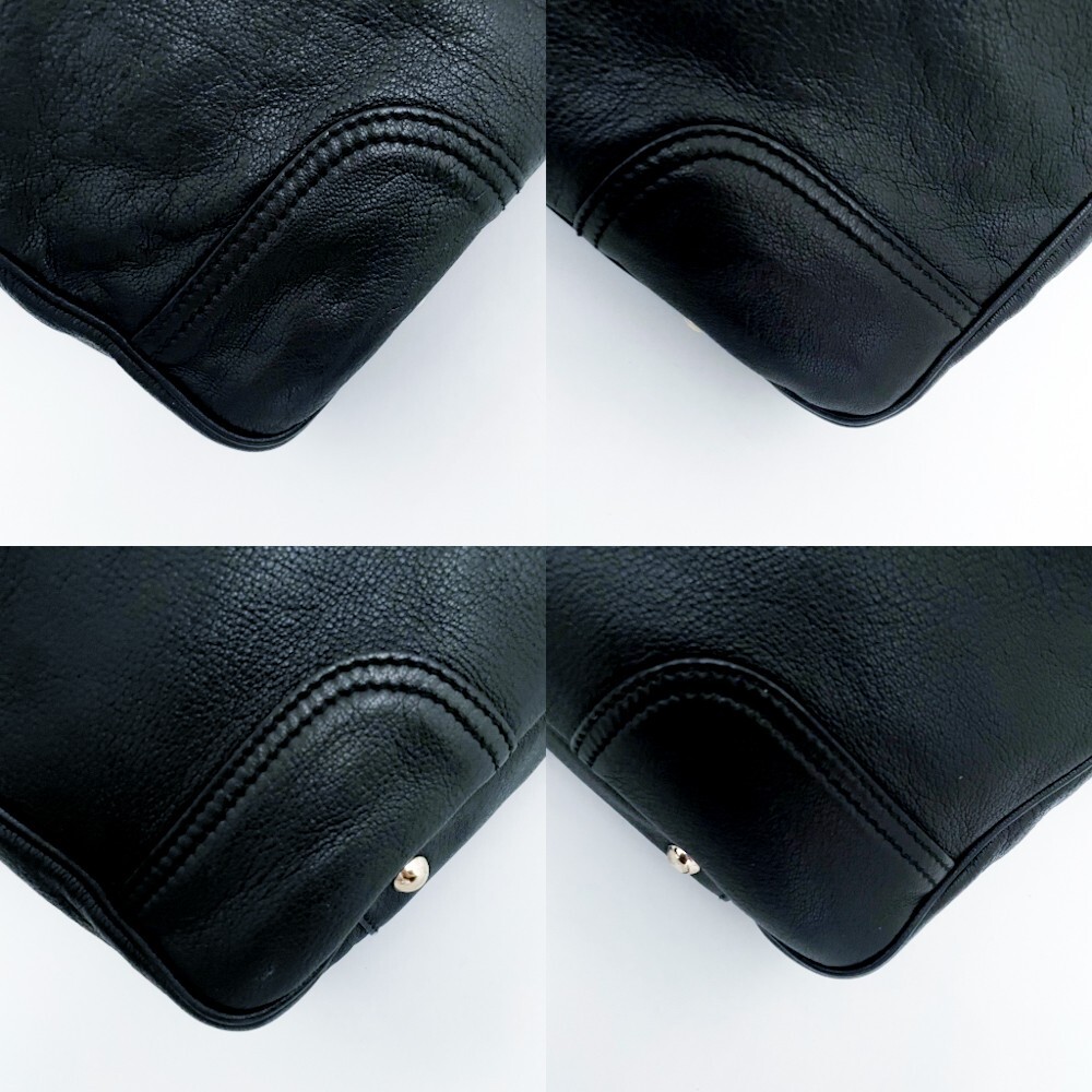 1円■未使用級■超希少デザイン■GUCCI グッチ シェリーライン オールレザー トートバッグ ビジネス 大容量 A4 メンズ レディース ブラック