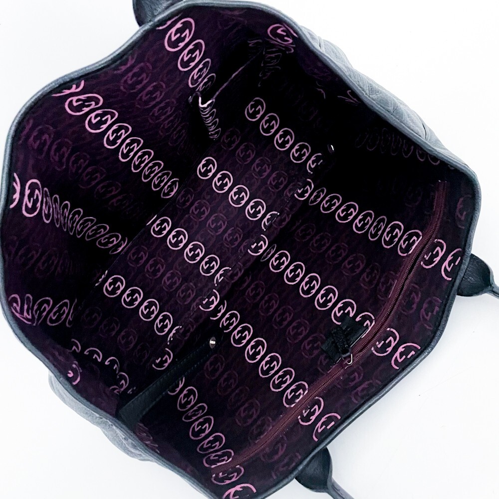 1円■未使用級■超希少デザイン■GUCCI グッチ シェリーライン オールレザー トートバッグ ビジネス 大容量 A4 メンズ レディース ブラック