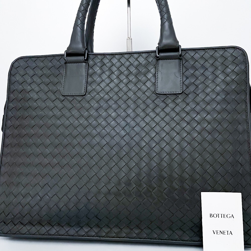 1円■超美品■最高級(jí)ライン■入手困難色■BOTTEGA VENETA ボッテガ イントレ トートバッグ ビジネス 大容量 A4 メンズ レザー グレー