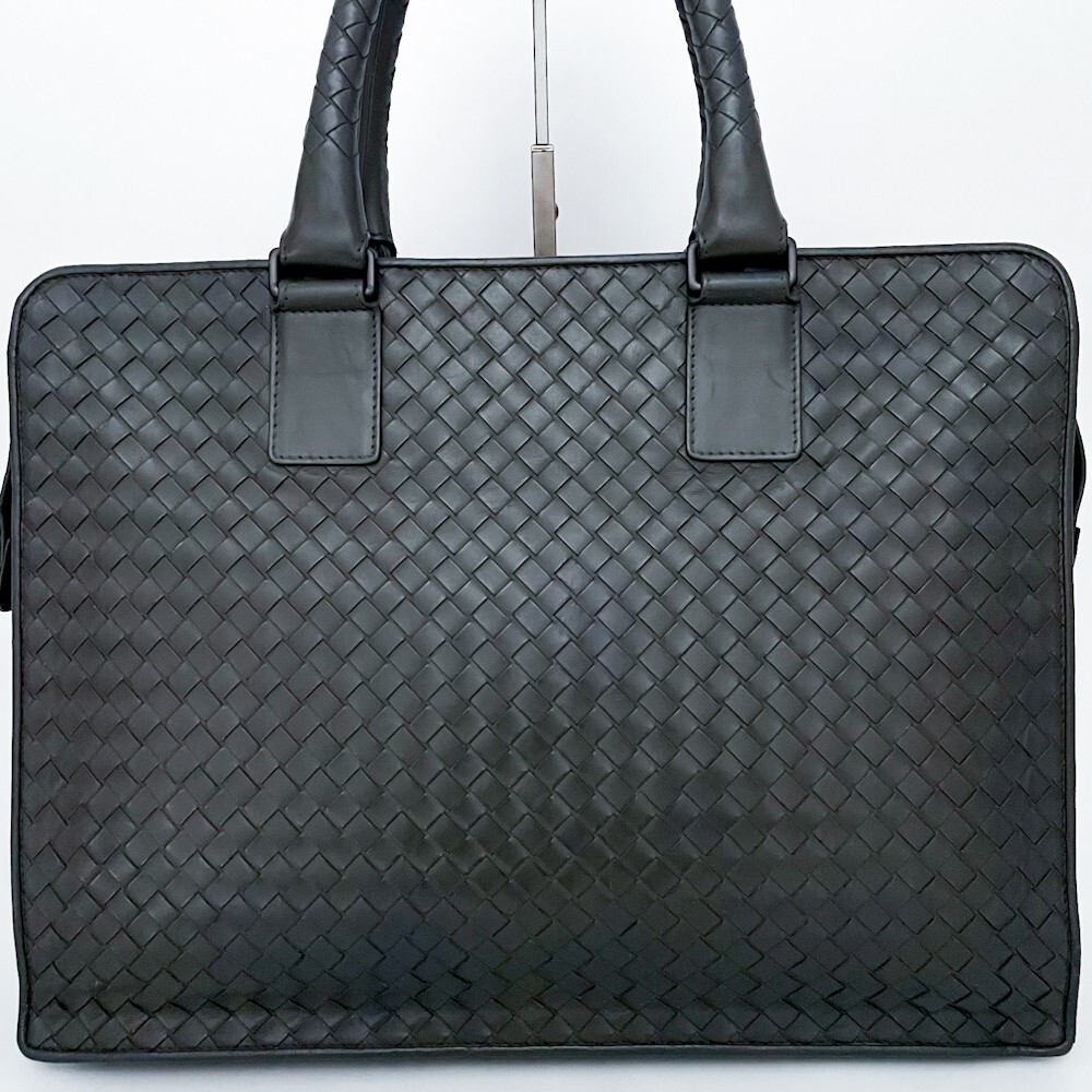 1円■超美品■最高級(jí)ライン■入手困難色■BOTTEGA VENETA ボッテガ イントレ トートバッグ ビジネス 大容量 A4 メンズ レザー グレー